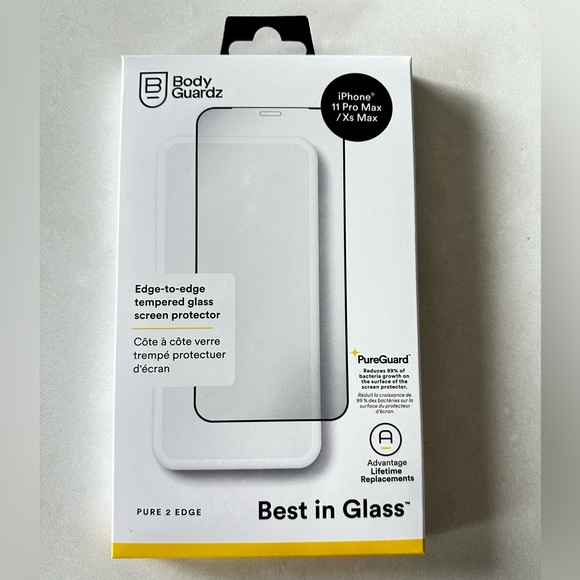 BodyGuardz Pure 2 Edge Glass Screen Protector - iPhone 11 Pro Max / Xs Max - Picture 1 of 4